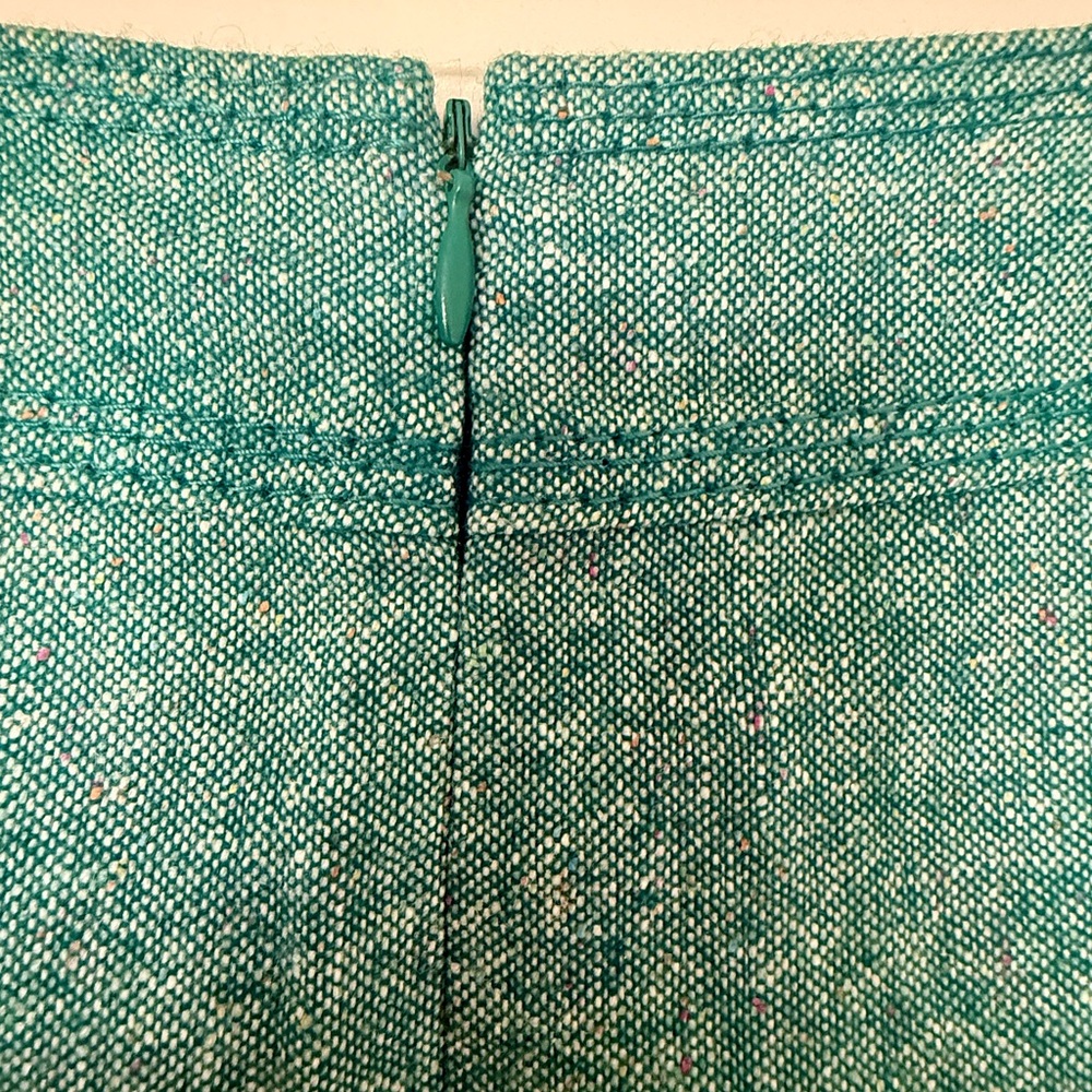 LOFT Teal Blue Green Tweed A-Line Skirt Women's Size 14 NWT - Picture 7 of 12